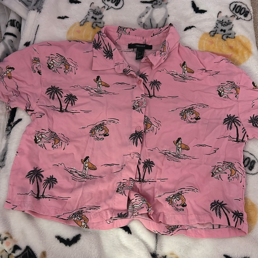 Pink Hawaiian shirt ˚ʚ♡ɞ˚